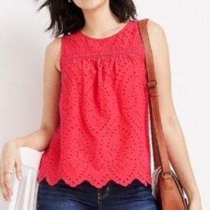 Maurices Eyelet High Neck Sleeveless Top